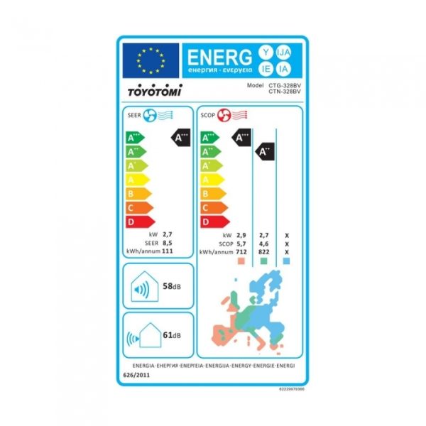 Toyotomi Erai CTN-328BV Κλιματιστικό Inverter 9000 BTU A+++/A+++ με Ιονιστή και WiFi