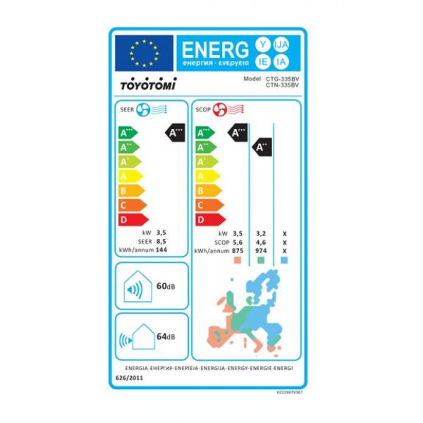 Toyotomi Erai CTN/CTG-335BV Κλιματιστικό Inverter 12000 BTU A+++/A+++ με Ιονιστή και WiFi