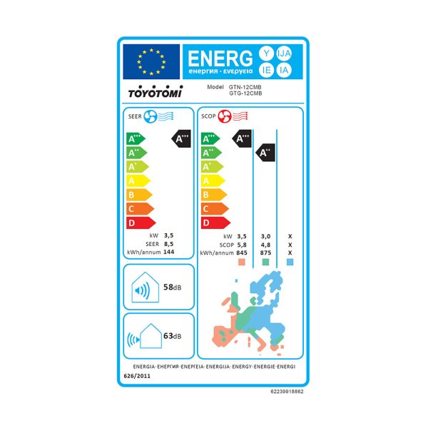 Toyotomi Gosai GTN/GTG-12CMB Κλιματιστικό Inverter 12000 BTU A+++/A++ με Ιονιστή και WiFi