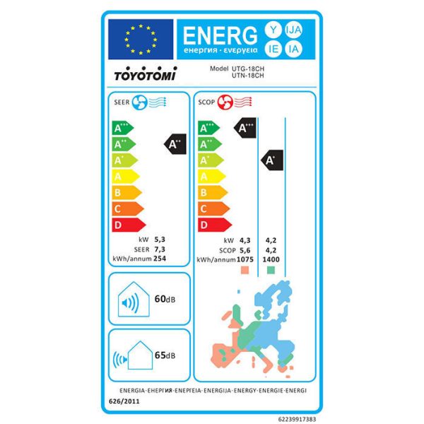 Toyotomi Umi Eco UTG-18CH Κλιματιστικό Inverter 18000 BTU A++/A+ με Ιονιστή και WiFi